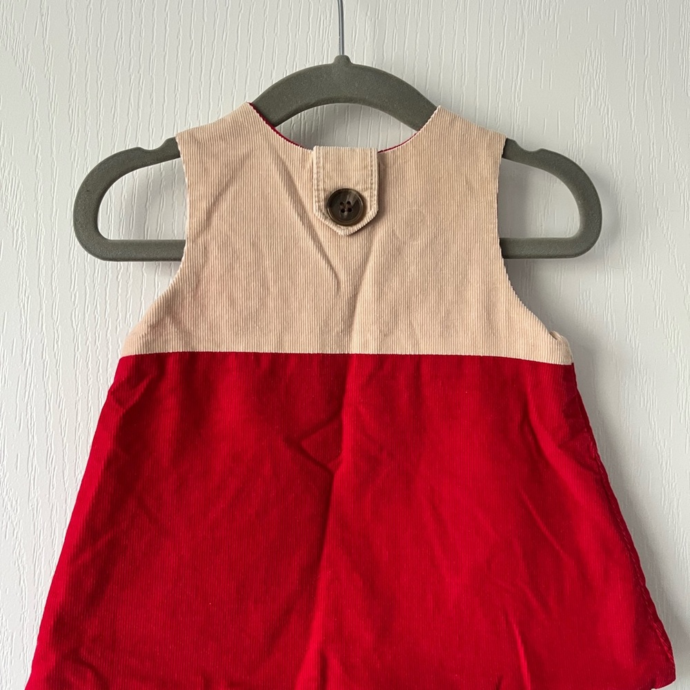 The Beaufort Bonnet Company "H" 0 to 6 months Corduroy Red Tan Jumper - Picture 3 of 5